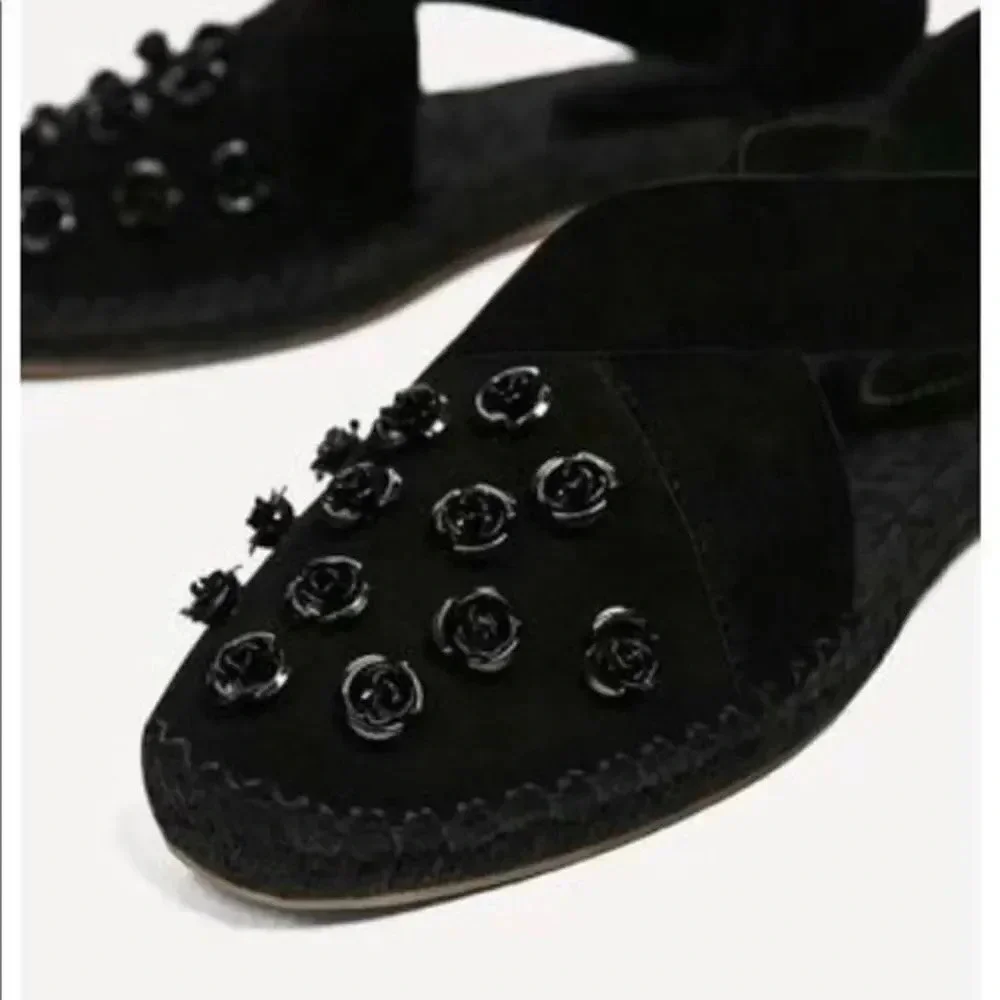 Zara Women's Floral leather espadrilles 1340/201
